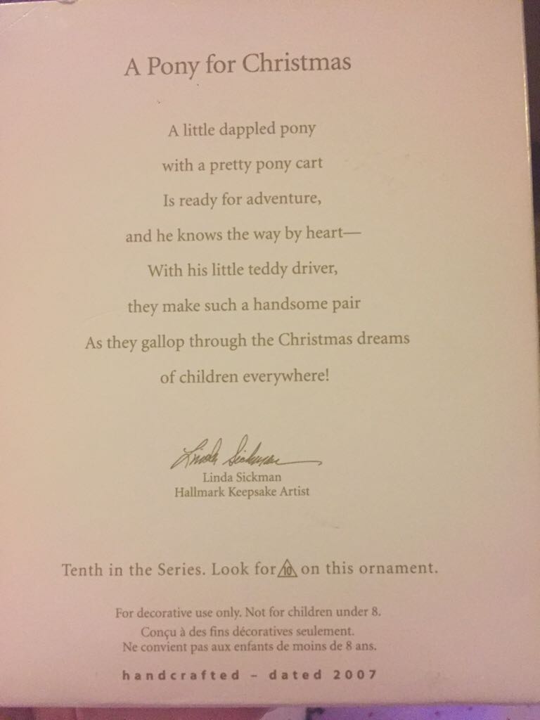 A Pony For Christmas #10 (2007) 🐶 - A Pony For Christmas (Ponies) ornament collectible [Barcode 015012975383] - Main Image 2