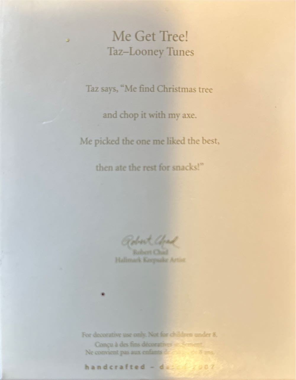 Me Get Tree! - Looney Tunes (Cartoons) ornament collectible [Barcode 015012975659] - Main Image 2