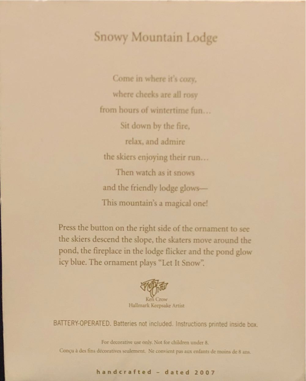 Snowy Mountain Lodge - Magic (Magic Light And Sound) ornament collectible [Barcode 015012975963] - Main Image 3