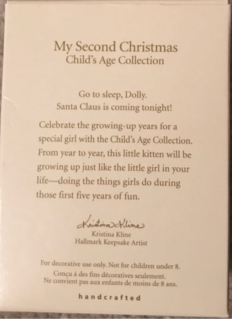 My Second Christmas  - Child’s Age Collection ornament collectible [Barcode 015012977332] - Main Image 2