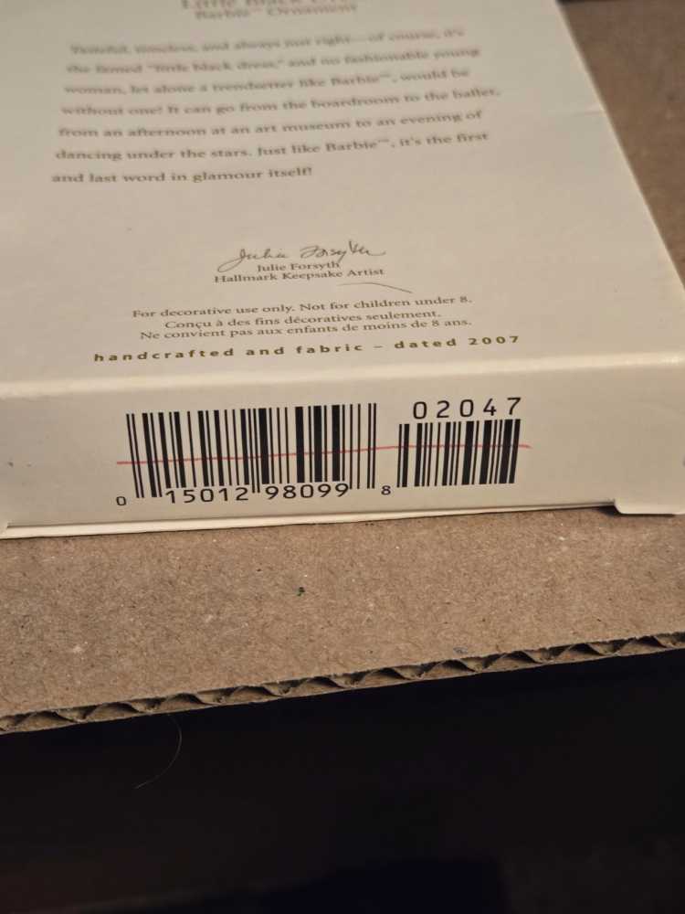 Barbie Little Black Dress - Barbie Ornament (Keepsake) ornament collectible [Barcode 015012980998] - Main Image 3
