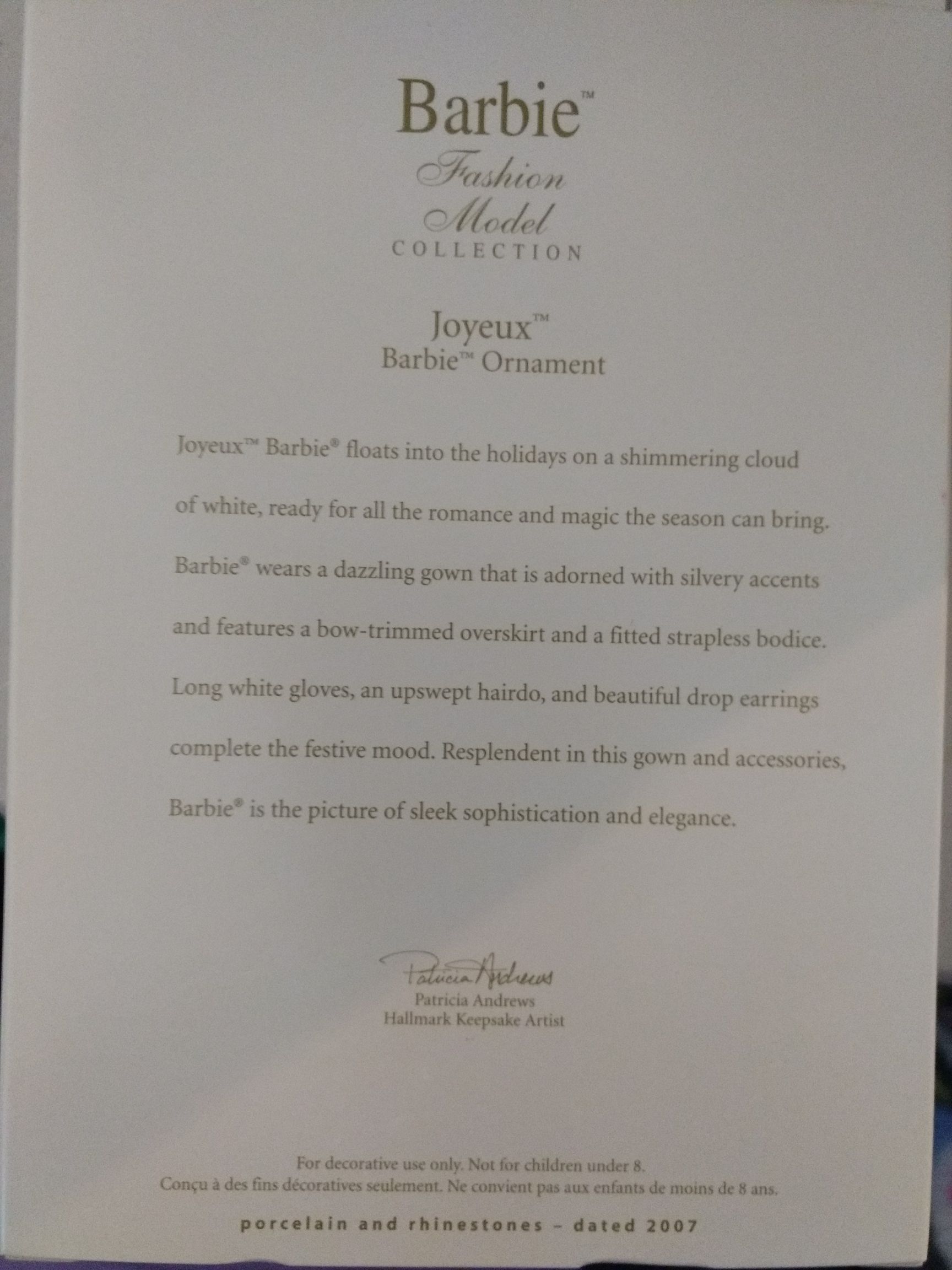 Joyeux - KOC Member Exclusive (Barbie Ornament) ornament collectible [Barcode 015012981896] - Main Image 2