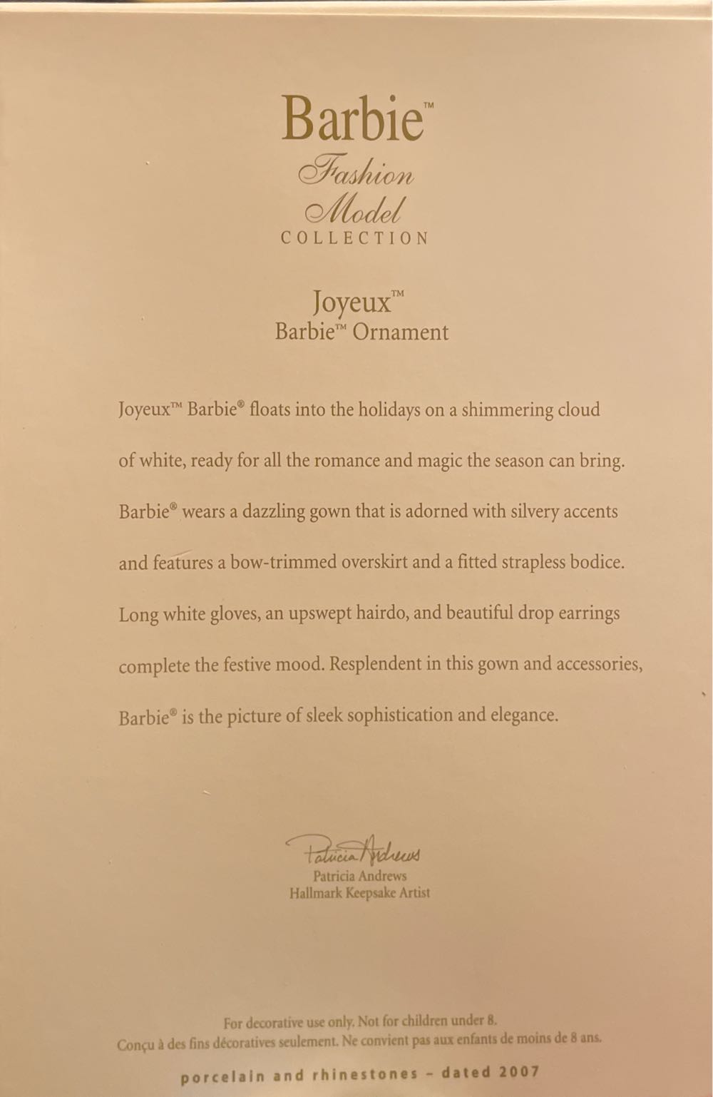 Joyeux - KOC Member Exclusive (Barbie Ornament) ornament collectible [Barcode 015012981896] - Main Image 4