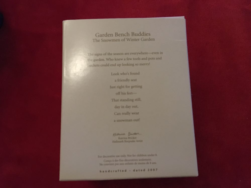 Garden Bench Buddies 2007 - The Snowmen of Winter Garden (Winter Garden Collection) ornament collectible [Barcode 015012982244] - Main Image 2