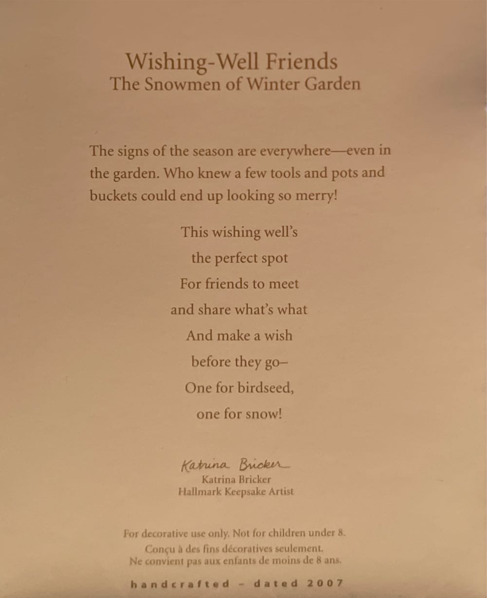 SWG Wishing-Well Friends - The Snowmen of Winter Garden (Snowman) ornament collectible [Barcode 015012982268] - Main Image 2