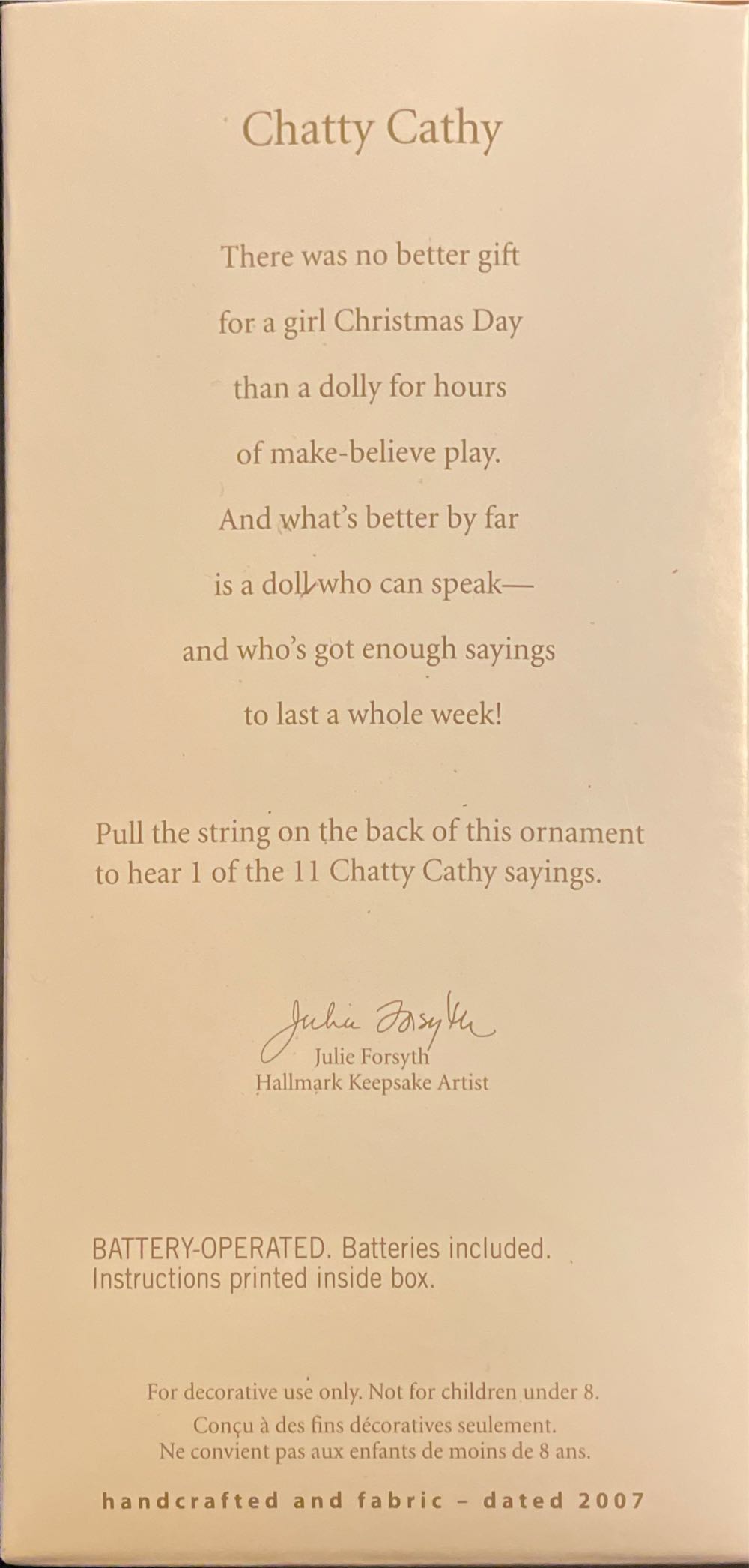 Chatty Cathy - Dolls - Magic Sound (Toys and Games) ornament collectible [Barcode 015012984712] - Main Image 4