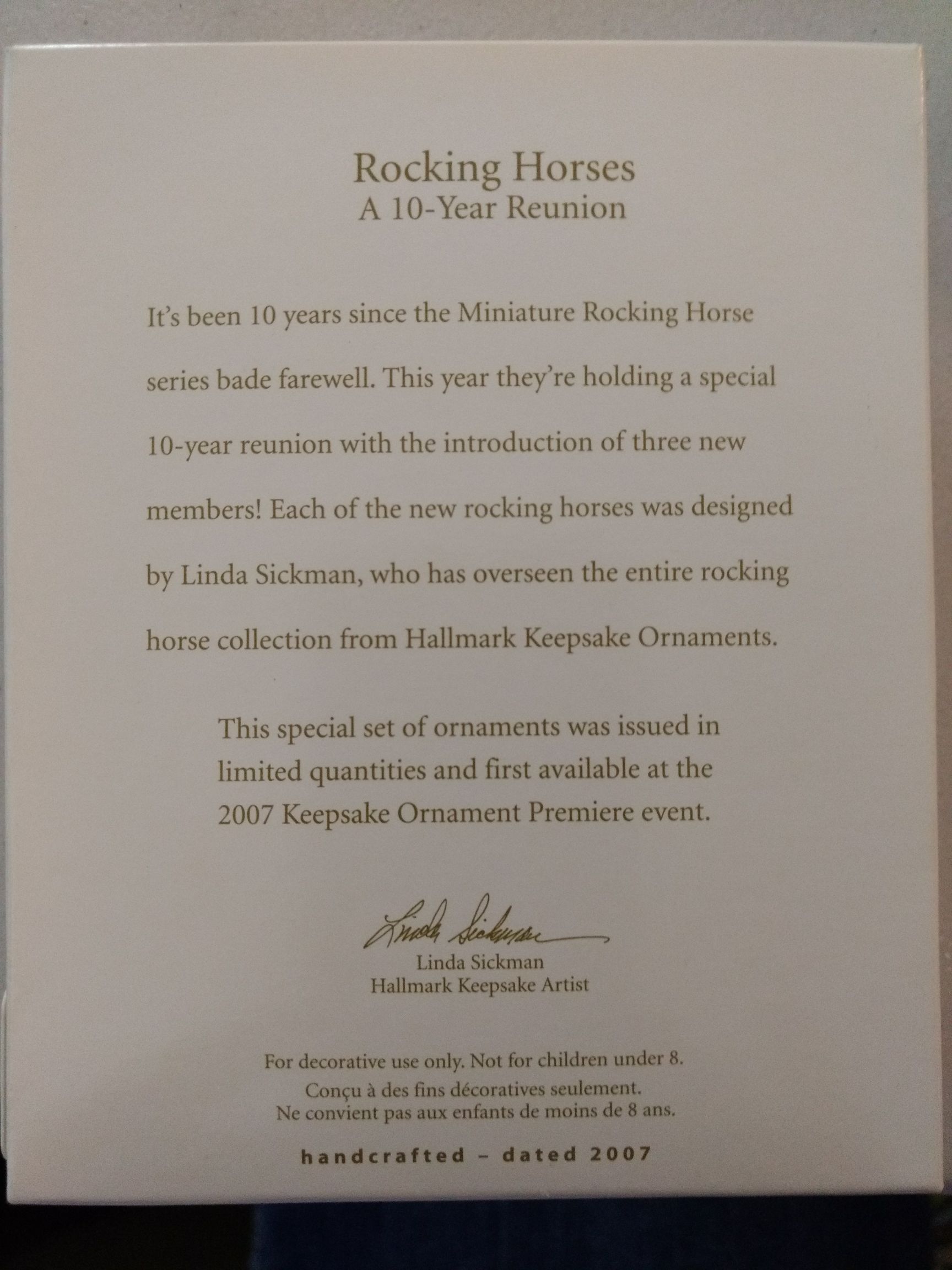 Miniature Rocking Horses, 10-year Reunion Set Of 3 - Rocking Horse Minature (Rocking Horse, Mini) ornament collectible [Barcode 015012985122] - Main Image 2