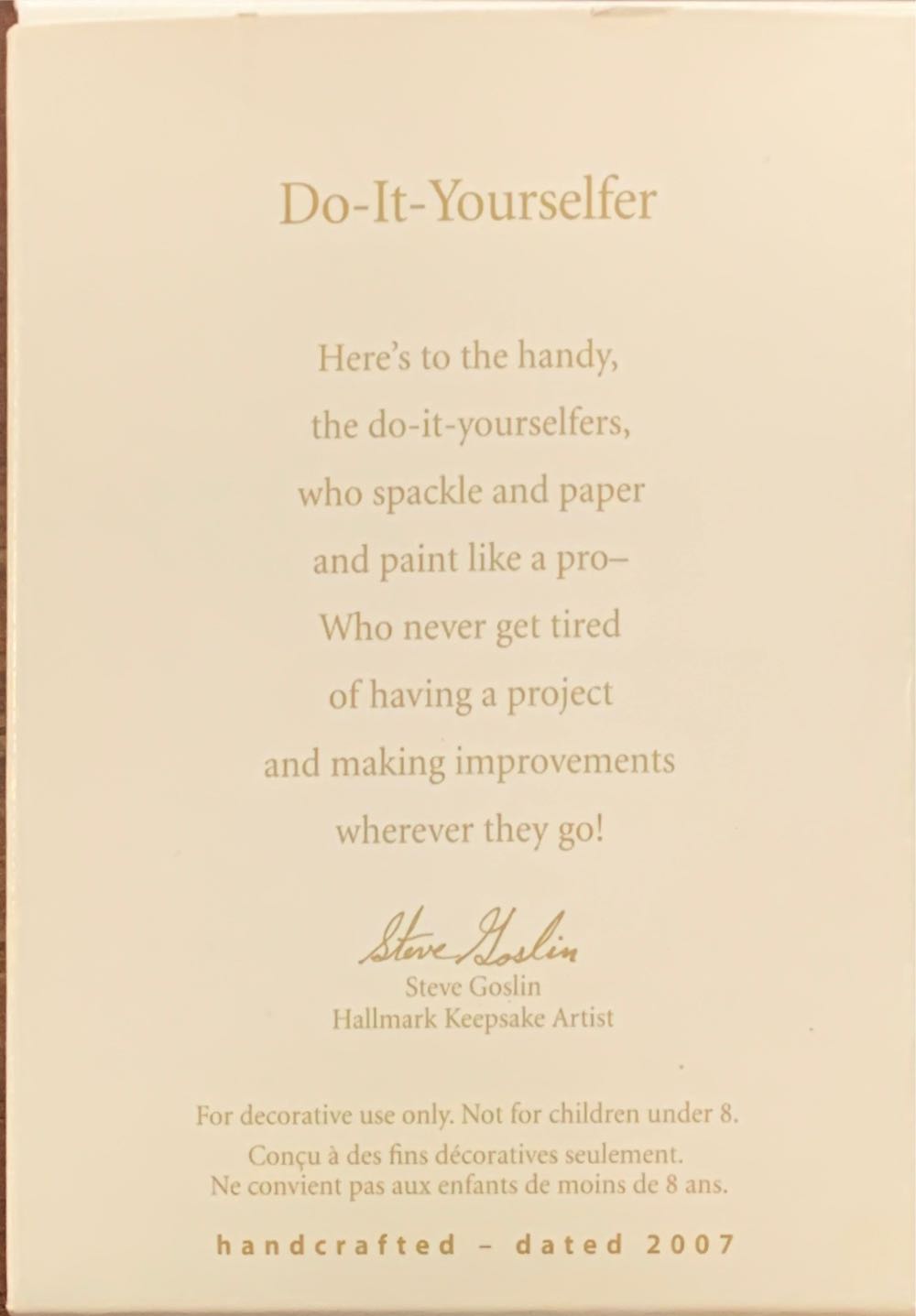 Do-It-Yourselfer - Do-it-yourself (Furniture) ornament collectible [Barcode 015012985153] - Main Image 2