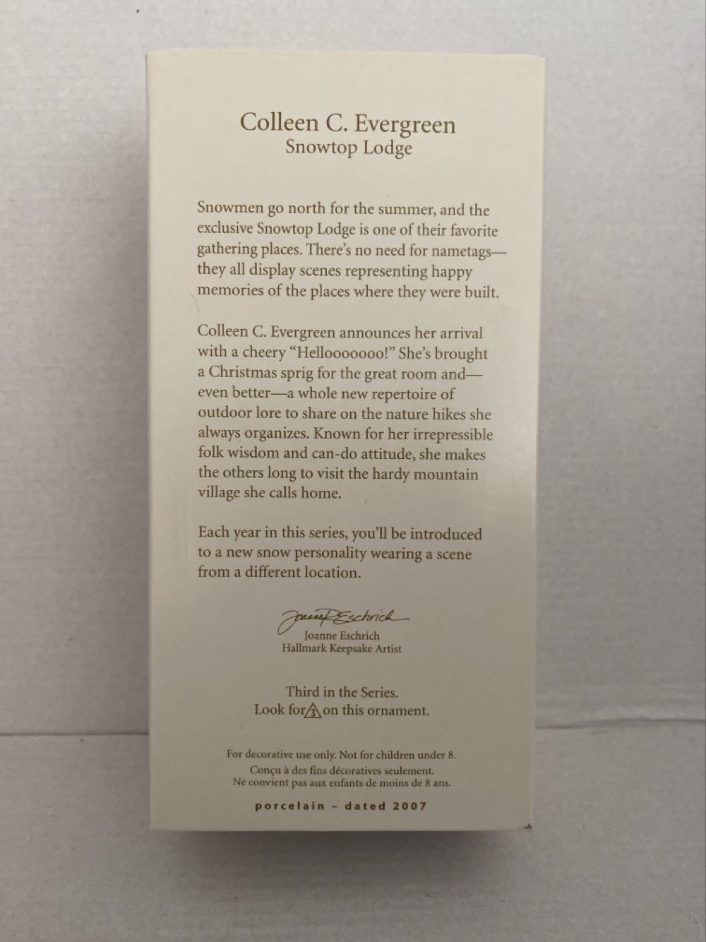 Snowtop Lodge #3 (2007) Colleen C. Evergreen - Snowtop Lodge (Snowtop Lodge) ornament collectible [Barcode 015012985504] - Main Image 2