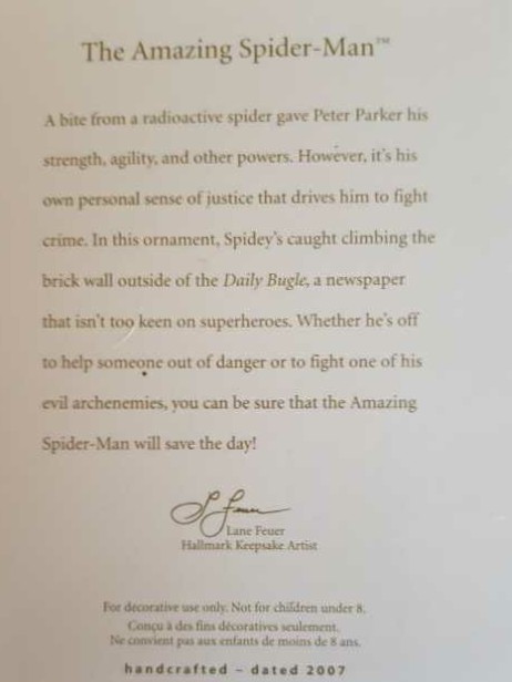The Amazing Spider-Man - Spider-Man (Marvel Superheroes) ornament collectible [Barcode 015012985924] - Main Image 2