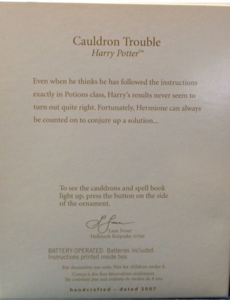 Harry Potter:  Cauldron Trouble - Harry Potter (Harry Potter) ornament collectible [Barcode 015012986488] - Main Image 2