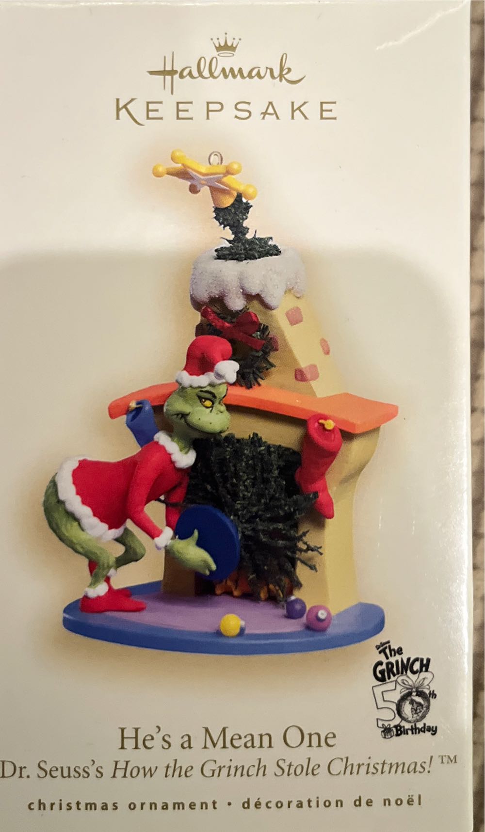 Dr Suess: He’s A Mean One - Grinch (Dr. Seuss’s How The Grinch Stole Christmas) ornament collectible [Barcode 015012986600] - Main Image 3