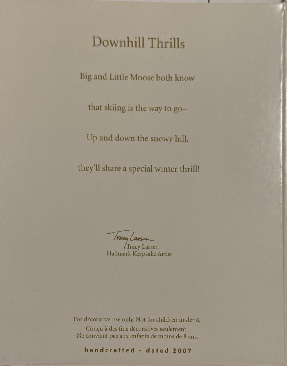 Downhill Thrills - Keepsake Ornament (Moose) ornament collectible [Barcode 015012986792] - Main Image 3