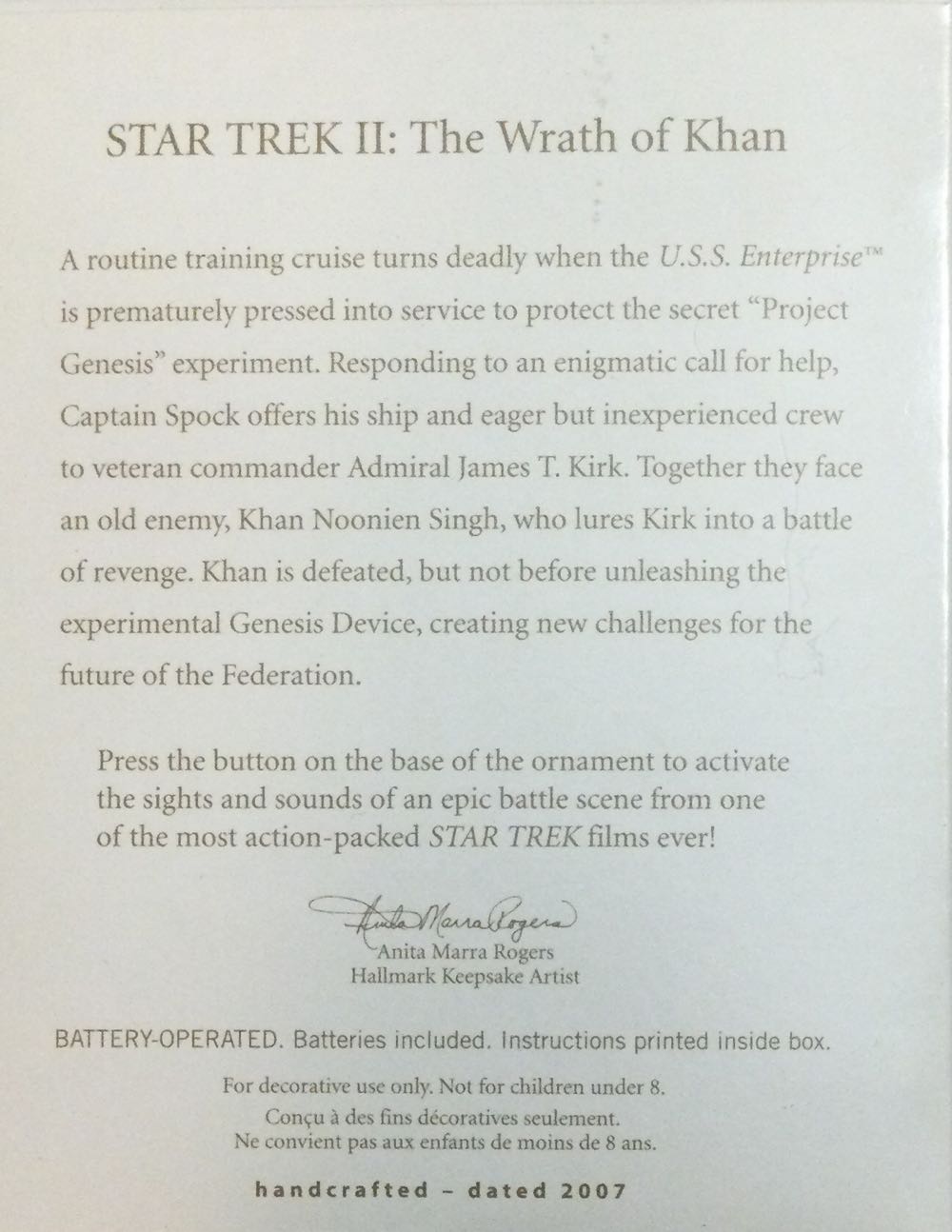 Star Trek II: The Wrath Of Khan - Star Trek (Star Trek) ornament collectible [Barcode 015012986846] - Main Image 4