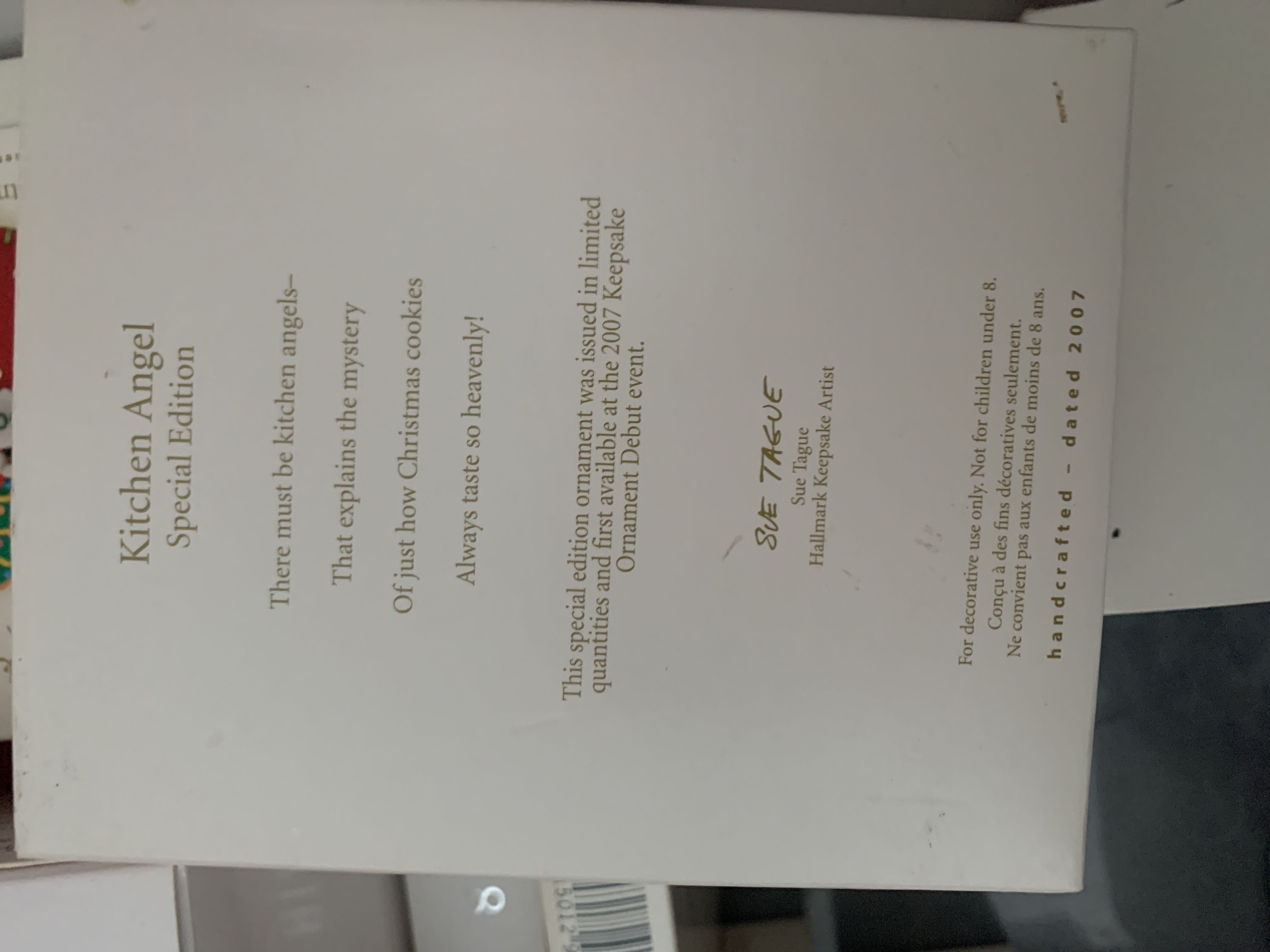 Kitchen Angel - Limited Quantity Special Edition (Angel, Kitchen, Food) ornament collectible [Barcode 015012987256] - Main Image 2