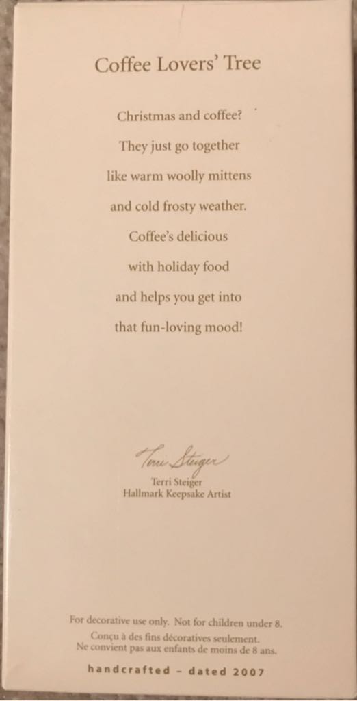 Coffee Lover’s Tree - Coffee (Coffee, Tree, Food) ornament collectible [Barcode 015012988918] - Main Image 2