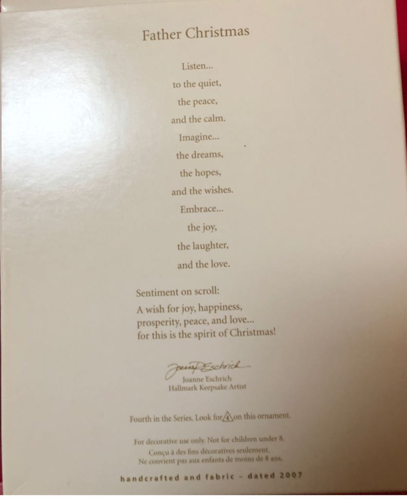 Father Christmas #4 - Father Christmas (Father Christmas) ornament collectible [Barcode 015012991420] - Main Image 2