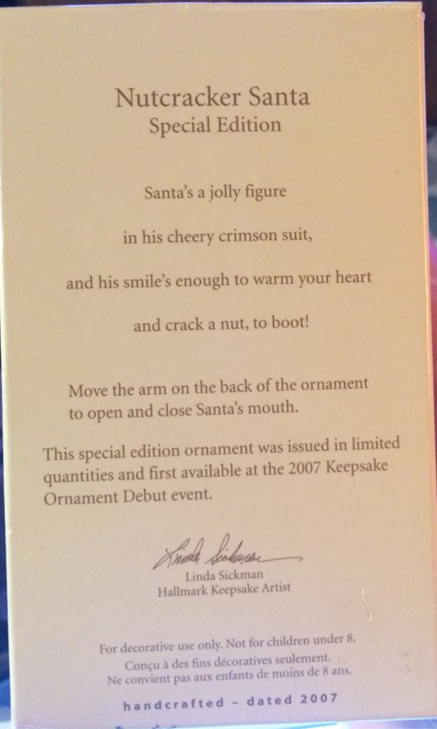 Nutcracker Santa Special Edition - Santa (Santa) ornament collectible [Barcode 015012991468] - Main Image 2