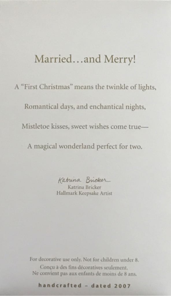 Married ... And Merry! - Weddings (Hallmark Keepsake) ornament collectible [Barcode 015012992786] - Main Image 2