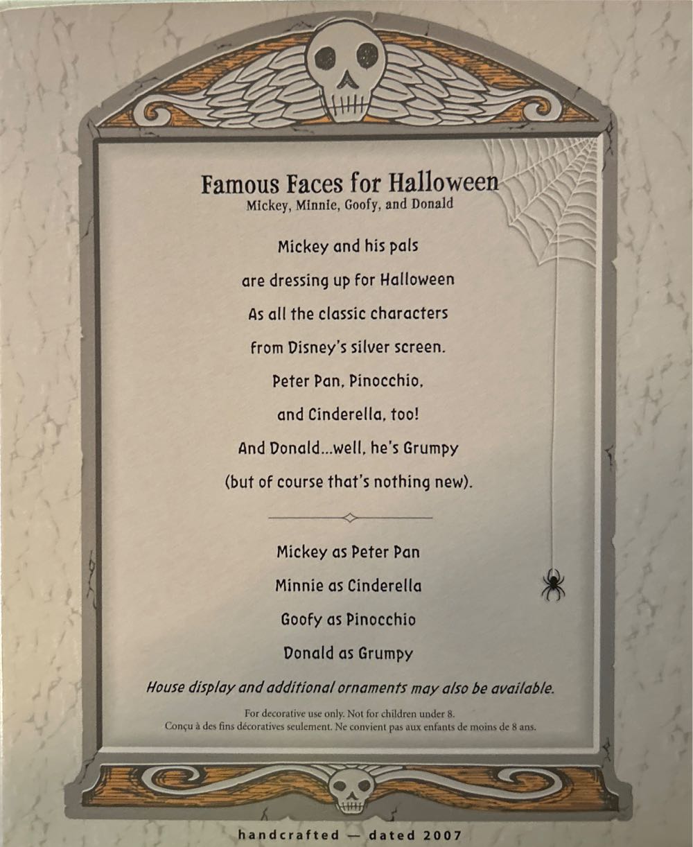 Famous Faces For Halloween - Disney (Keepsake) ornament collectible [Barcode 015012992885] - Main Image 2