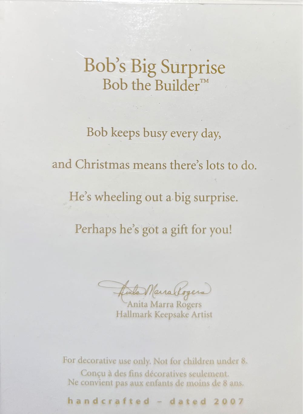 Bob The Builder Bob’s Big Surprise - Bob The Builder (Bob The Builder) ornament collectible [Barcode 015012995176] - Main Image 2