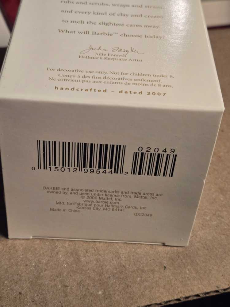 Barbie Spa Day - Barbie Ornament (Barbie) ornament collectible [Barcode 015012995442] - Main Image 3