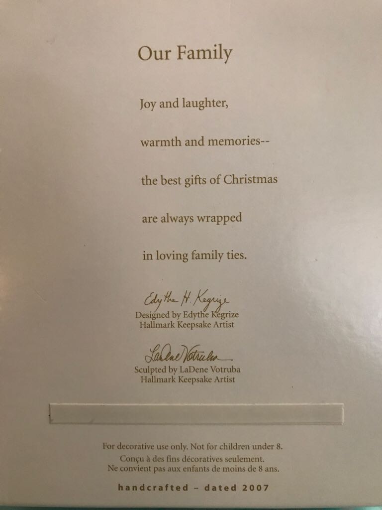 Our Family 2007  (Photo Holder) ornament collectible [Barcode 015012995459] - Main Image 2