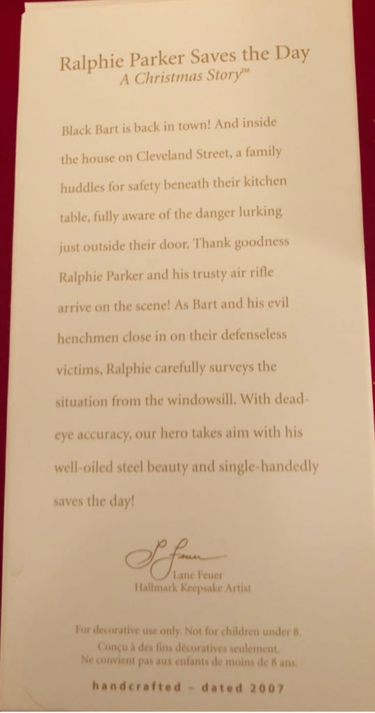 Ralphie Parker Saves The Day - Hallmark “A Christmas Story” Ornaments (A Christmas Story) ornament collectible [Barcode 015012996036] - Main Image 2