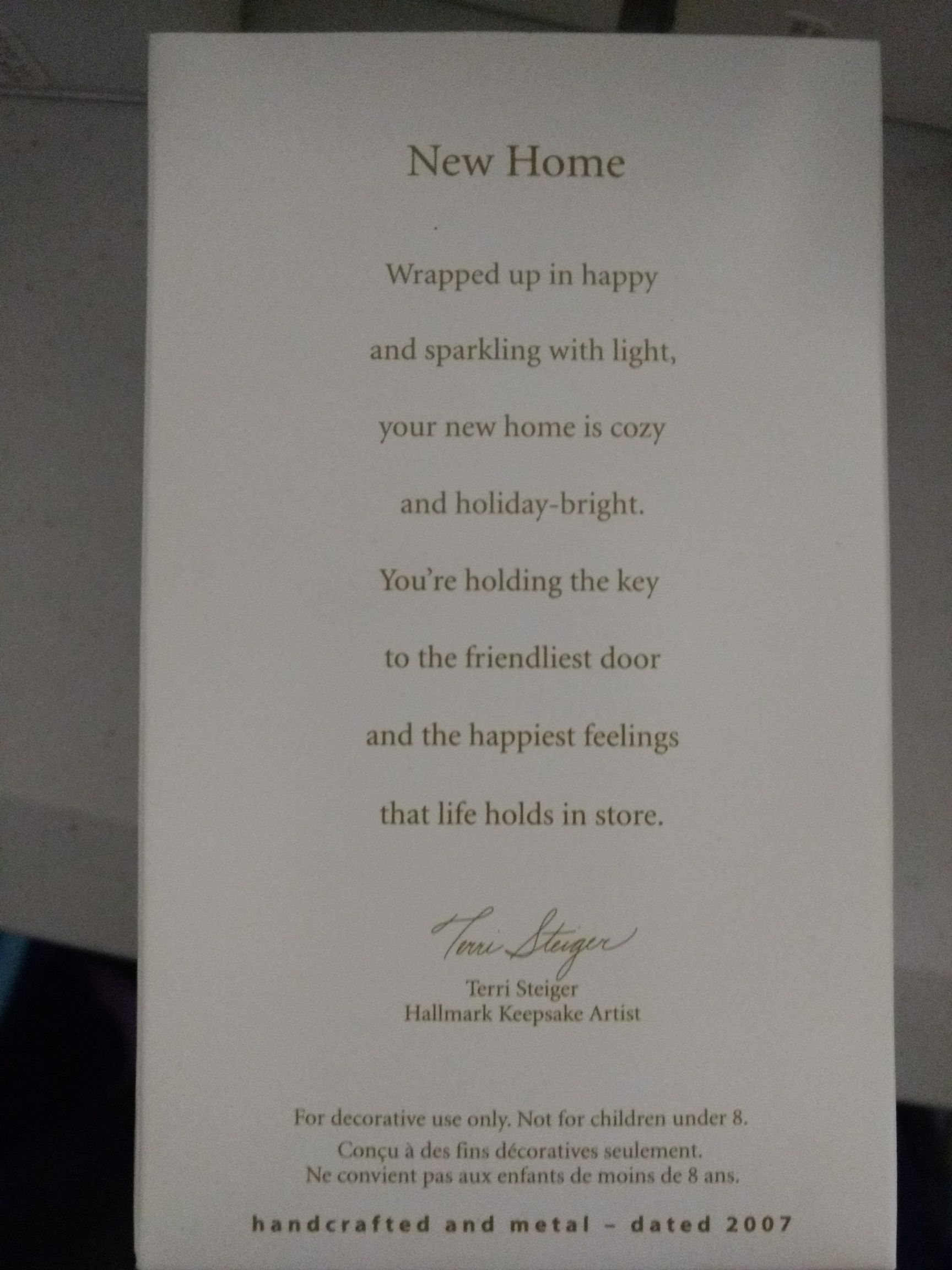 New Home  ornament collectible [Barcode 015012996098] - Main Image 2