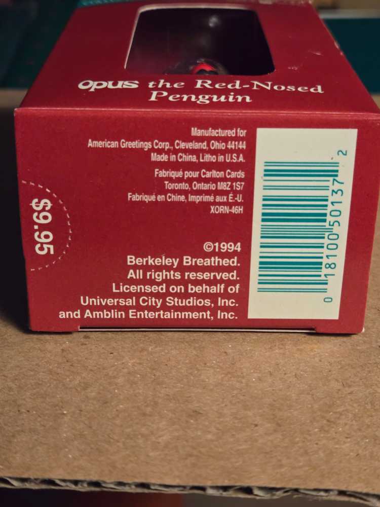 American Greeting Opus The Red Nosed Penguin - Looney Tunes, Opus (Looney Tunes) ornament collectible [Barcode 018100501372] - Main Image 4