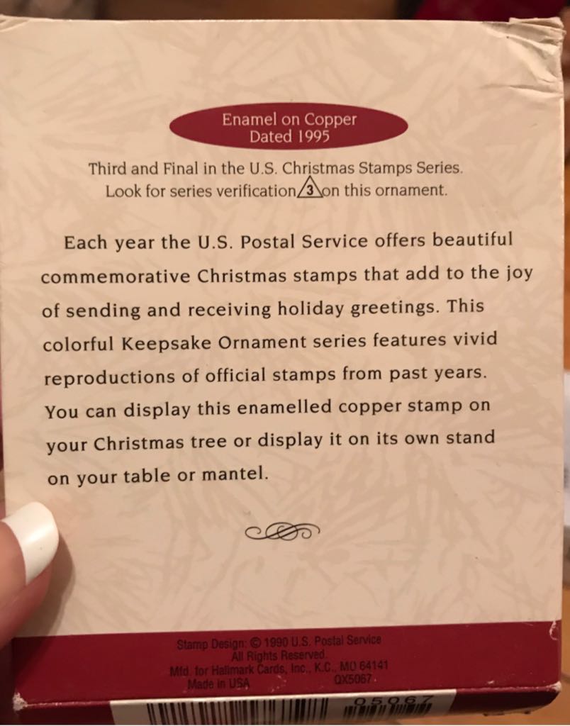 U. S. Christmas Stamps #3 & Final - U. S. Christmas Stamps (Stamps) ornament collectible [Barcode 015012176728] - Main Image 2