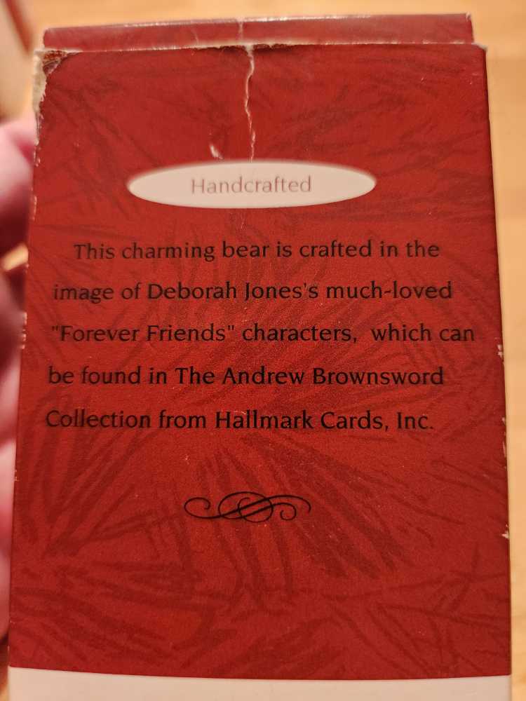 Forever Friends Bear - The Andrew Brownswood Collection (Bear) ornament collectible [Barcode 015012176780] - Main Image 4