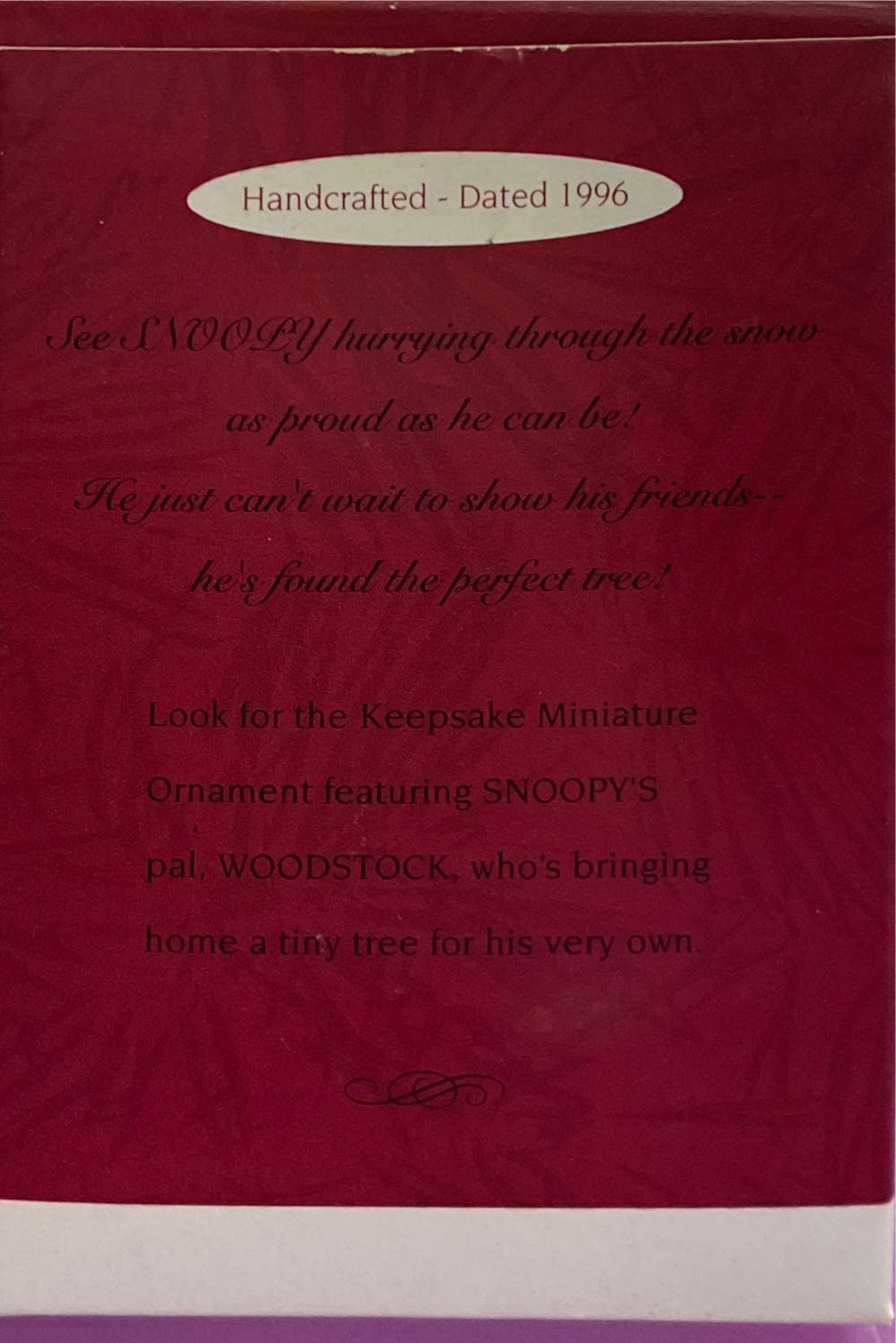 Peanuts A Tree For SNOOPY - Peanuts (Peanuts, Snoopy) ornament collectible [Barcode 015012176858] - Main Image 3