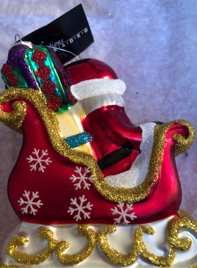 2017 Santa In A Sleigh - Celebrations By Radko (Christmas) ornament collectible [Barcode 026301630128] - Main Image 2