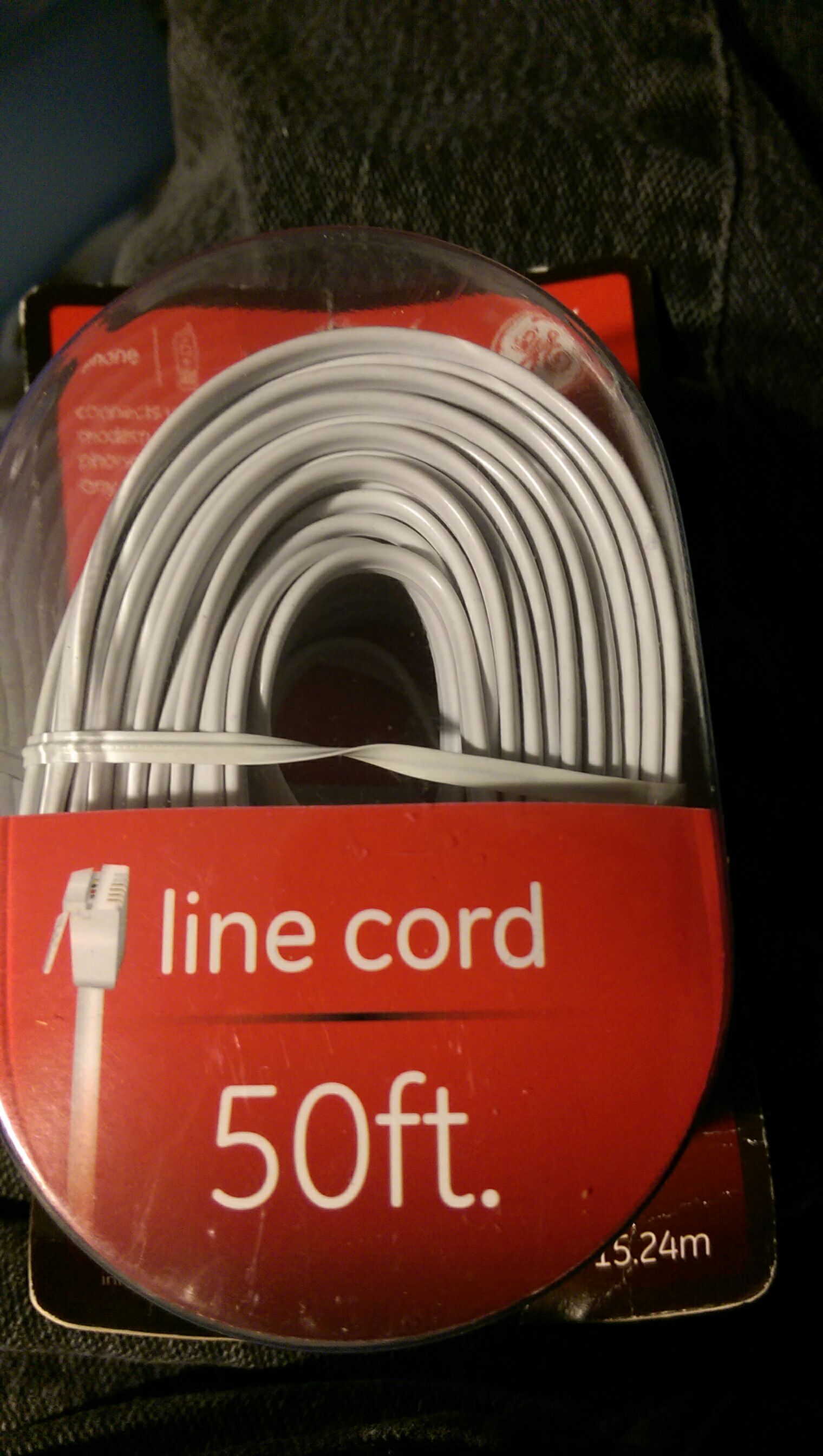 Phone Line Cord 50 feet  (Phone cord) ornament collectible [Barcode 030878114189] - Main Image 1