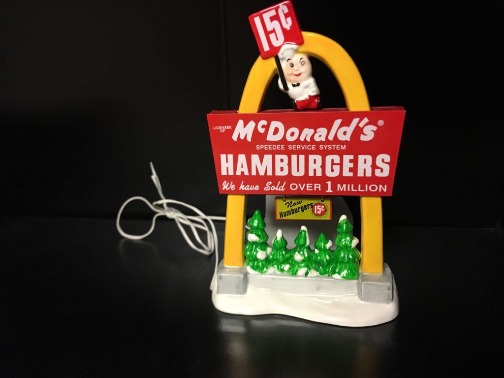 McDonalds Light Up The Night Sign  - Original Snow Village ornament collectible [Barcode 034409549259] - Main Image 2