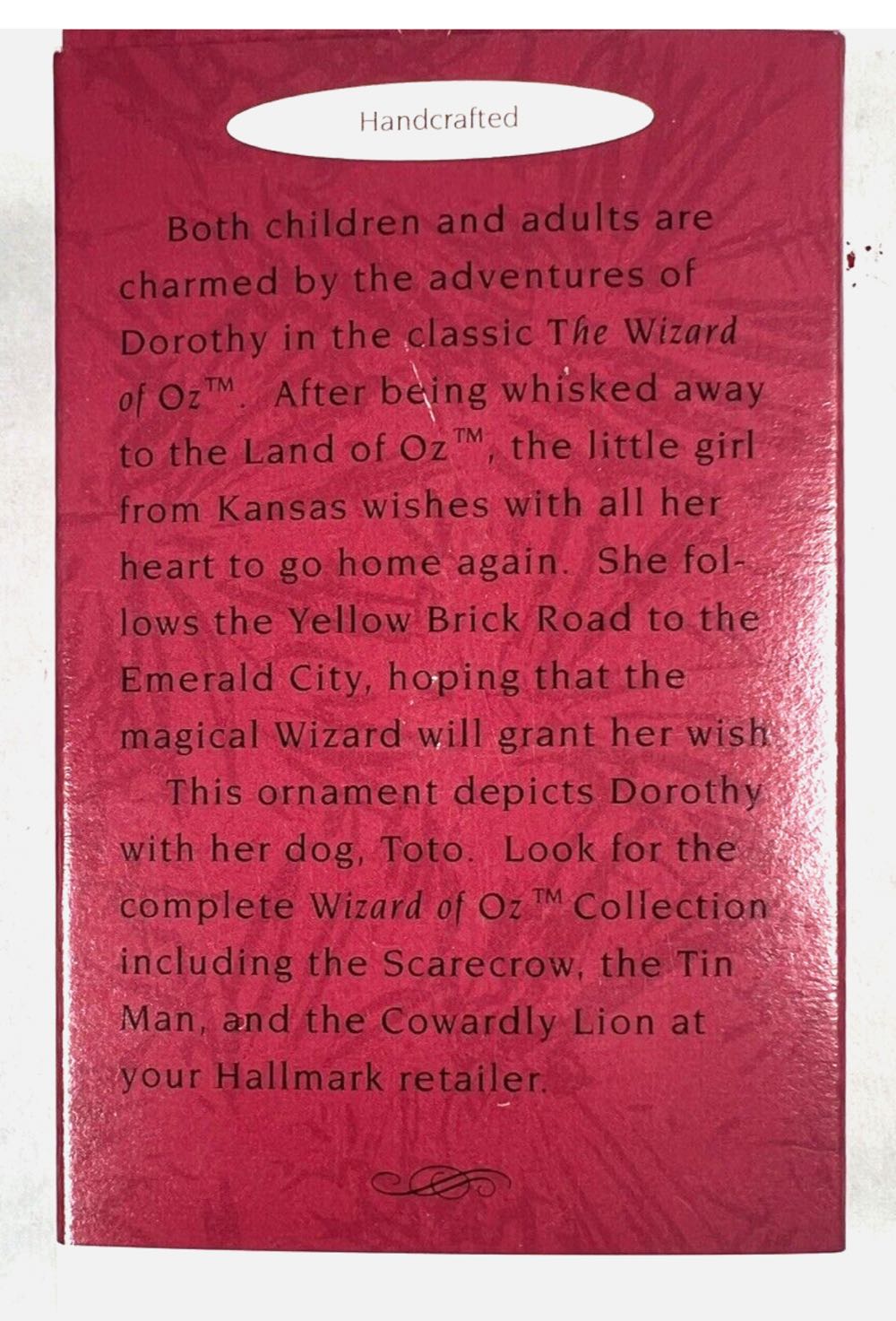 Oz - Dorothy & Toto: “DOROTHY and TOTO” - The Wizard of Oz - Off to See the Wizard (Hanging Ornament) ornament collectible [Barcode 015012180305] - Main Image 4