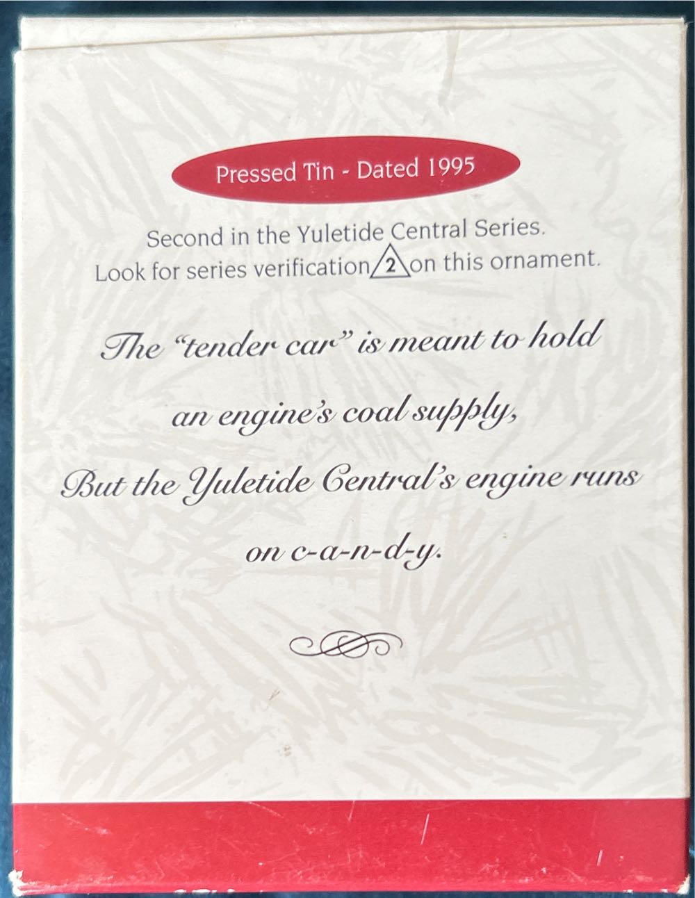 Yuletide Central #2 (of 5) Tender Car - Yuletide Central (Trains- Tin) ornament collectible [Barcode 015012180657] - Main Image 3