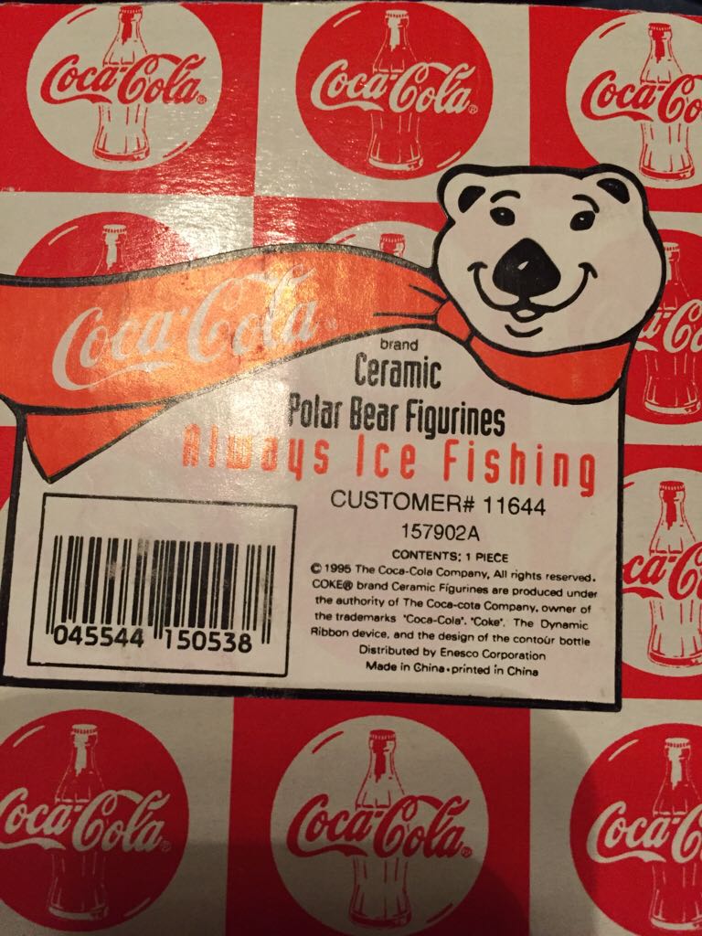 Always Ice Fishing - Ceramic Polar Bear Figurines ornament collectible [Barcode 045544150538] - Main Image 2