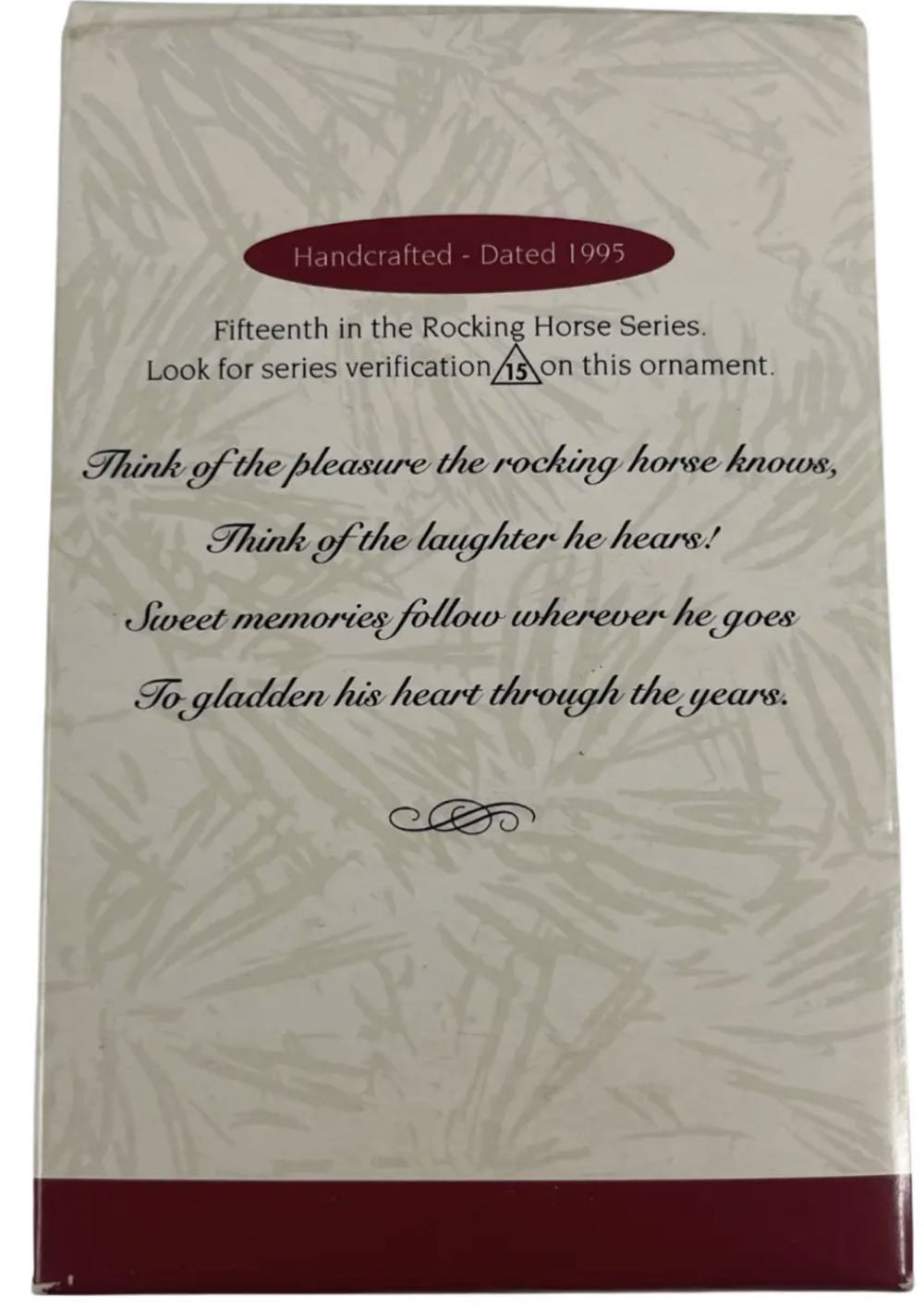 Rocking Horse 1995 - Collector’s Series (Rocking Horse) ornament collectible [Barcode 015012180985] - Main Image 4