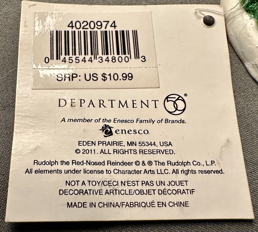 Bumble - Rudolph The Red Nosed Reindeer  ornament collectible [Barcode 045544348003] - Main Image 4