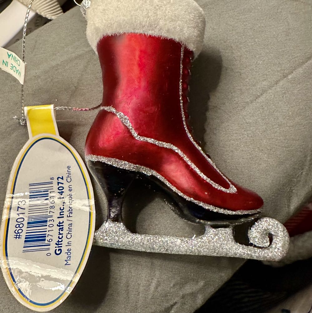Red Ice Skate Ornament  ornament collectible [Barcode 067103786118] - Main Image 2