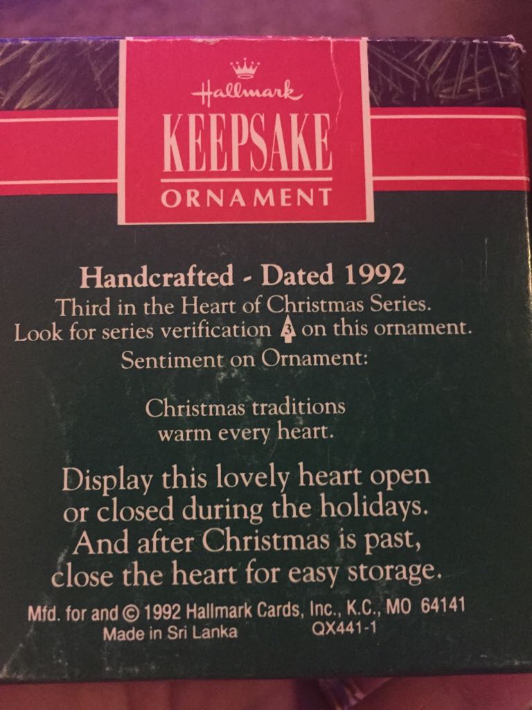 Heart Of Christmas - 3 (of 5) - Heart Of Christmas (Heart, Christmas Tree) ornament collectible [Barcode 070000027499] - Main Image 2