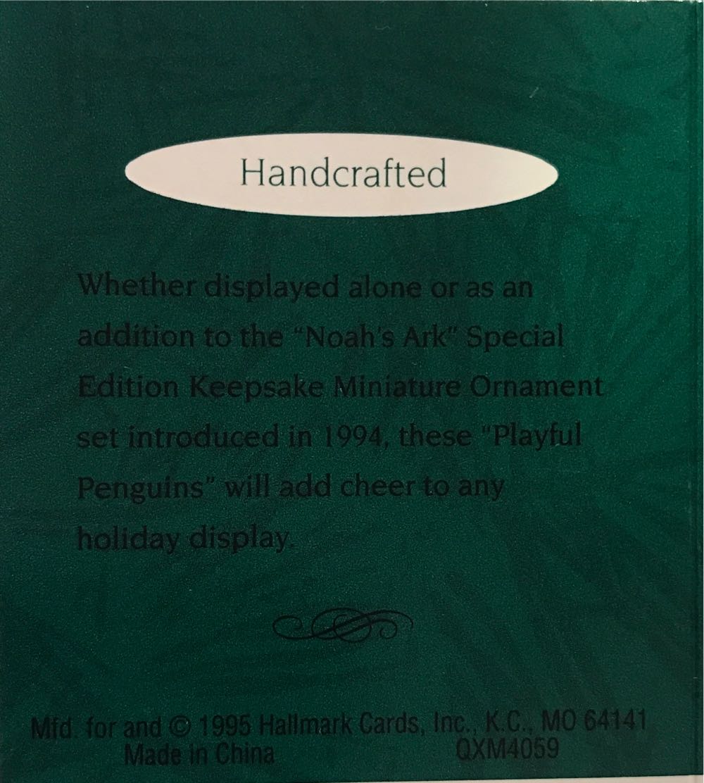 MNA1995  Playful Penguins - Noah’s Ark (Noah’s Ark (Mini)) ornament collectible [Barcode 015012213270] - Main Image 2