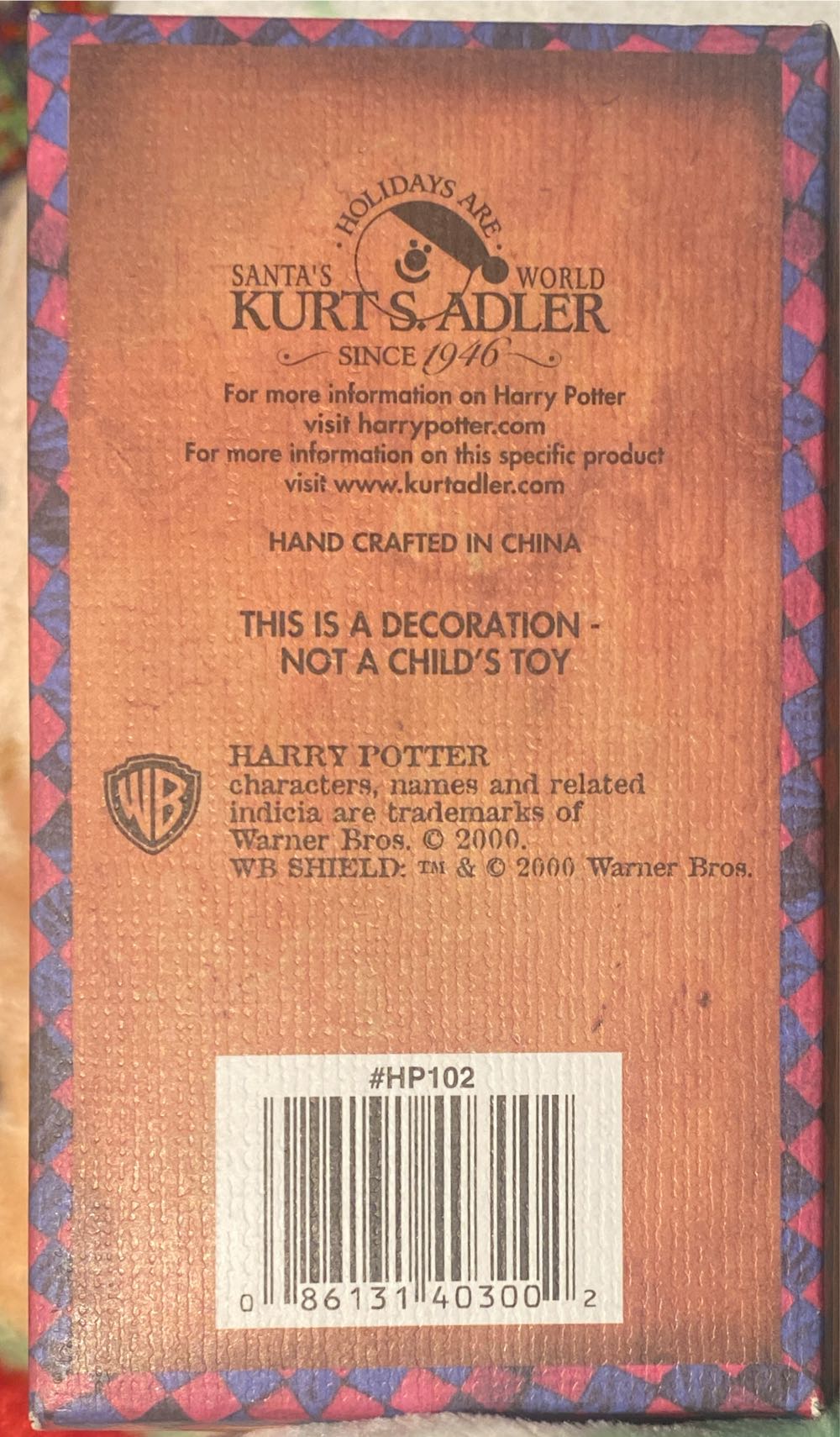 Harry Potter Ornament - Wizarding World Of Harry Potter (Movies & TV) ornament collectible [Barcode 086131403002] - Main Image 2