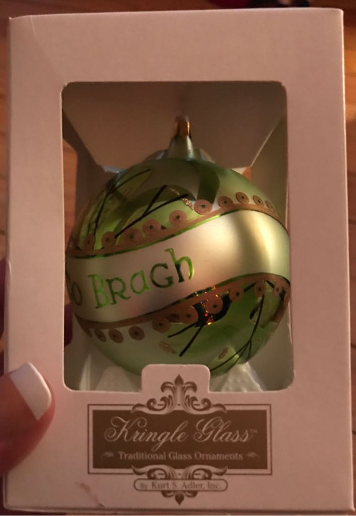 Irish Kringle Glass Ball Christmas Ornament X2  ornament collectible [Barcode 086131466083] - Main Image 2