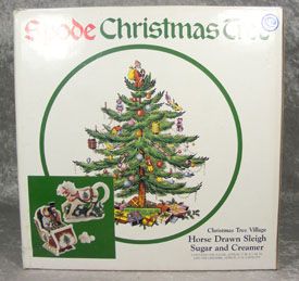 Horse-Drawn Sleigh Sugar And Creamer - Spode Christmas Tree Village (Christmas) ornament collectible [Barcode 092764029984] - Main Image 2