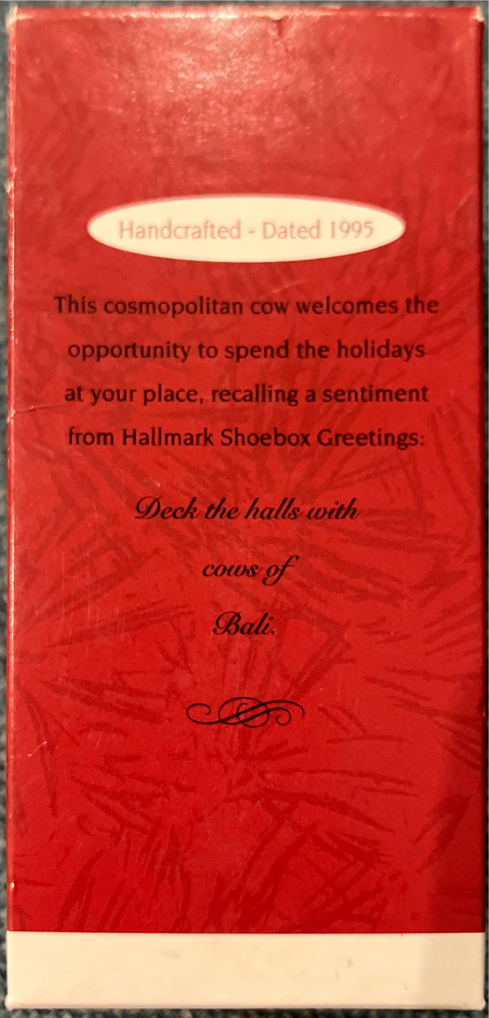 Cows of Bali - Cow (International) ornament collectible [Barcode 015012262711] - Main Image 3