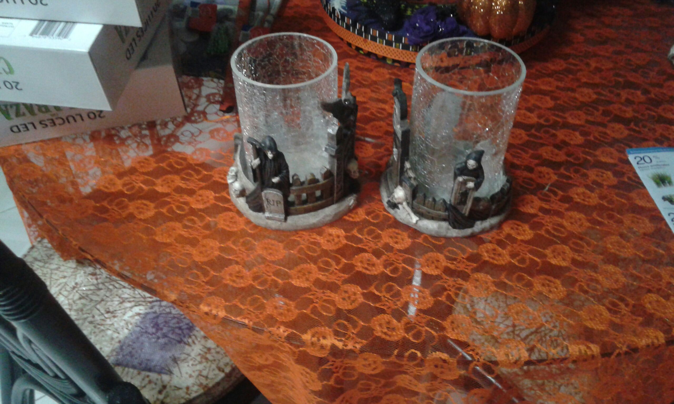 portavelas de cristal y base de resina - Portavelas (Halloween) ornament collectible [Barcode 19187648] - Main Image 2