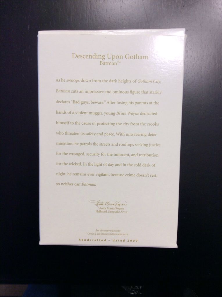 Descending Upon Gotham - Batman ornament collectible [Barcode 2797201078867] - Main Image 2